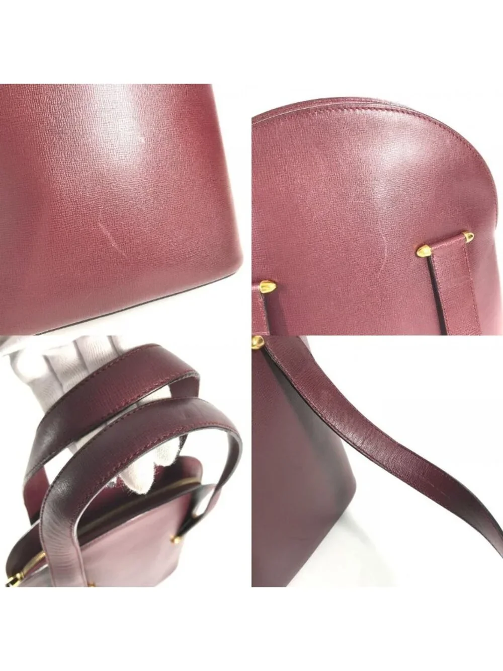 Cartier Shoulder Bag Logo Leather Bordeaux